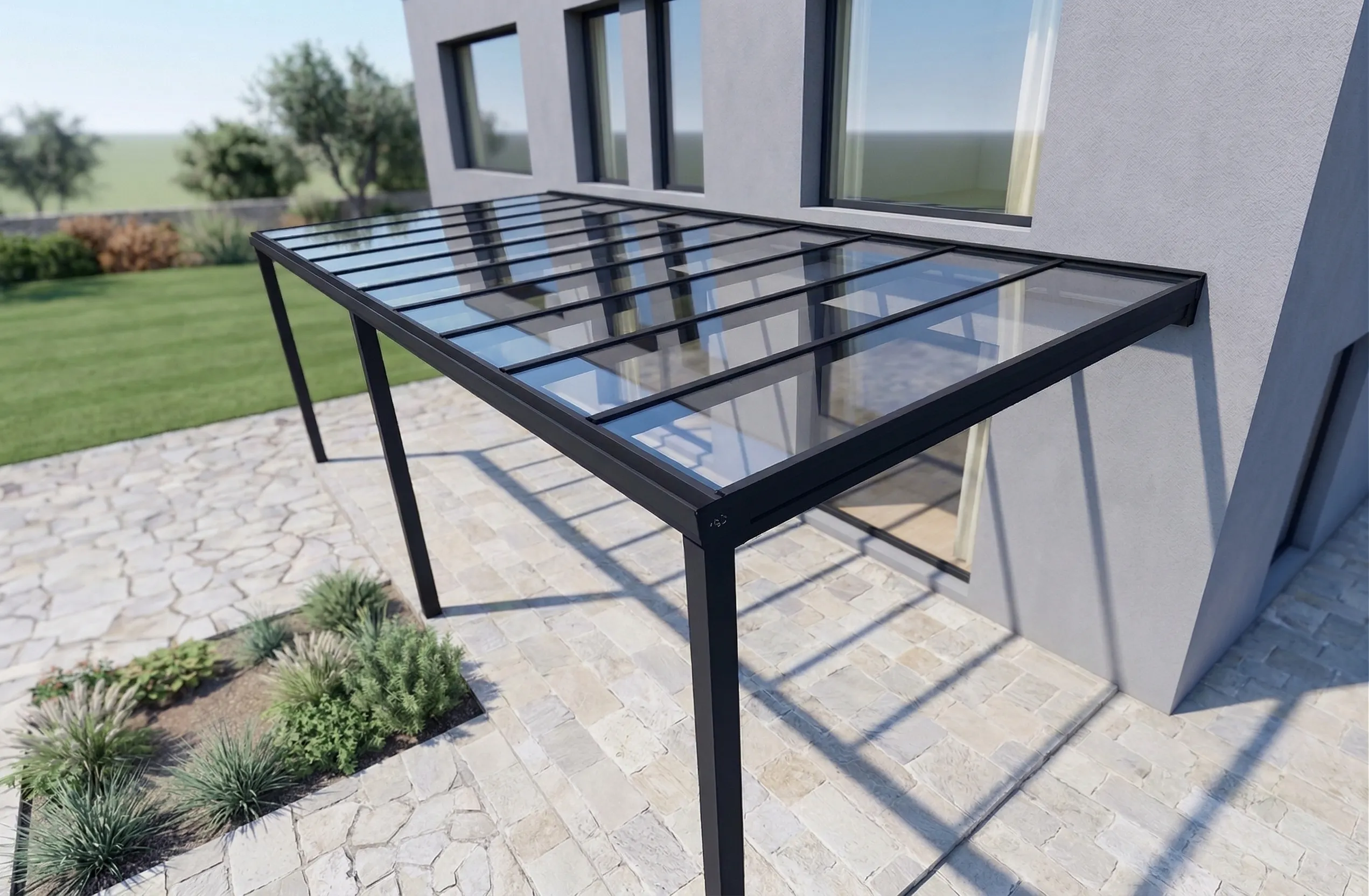 WertMann Pure Terrassenüberdachung Außenansicht