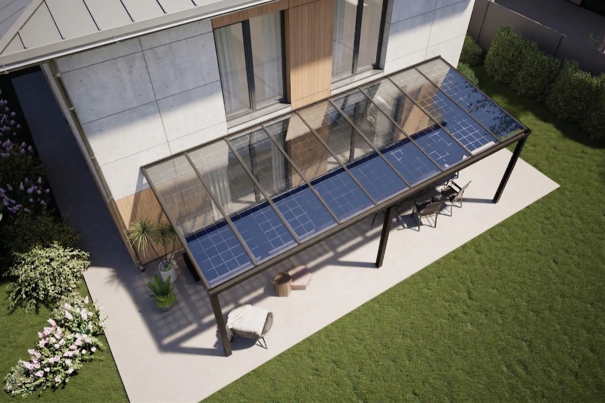 WertMann Solar Terrassenüberdachung Außenansicht